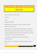 CMAS Exam 1 Questions and Answers 100&percnt; Pass