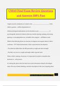 CMAS Final Exam Review Questions and Answers 100&percnt; Pass