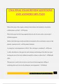 CMA FINAL EXAM REVIEW QUESTIONS AND ANSWERS 100&percnt; PASS