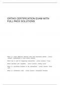 Ortho certification