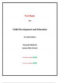Test Bank for Child Development and Education 7th Edition by Teresa McDevitt, Chapter 1-15 | All Chapters