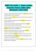 AMPP CIP LEVEL 1 - Basic Coating Inspector Theory &vert; Q&A Latest 2024&sol;2025 &vert; 100&percnt; PASS