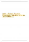 EXAM 3 WILKINS PRACTICE QUESTIONS & ANSWERS VERIFIED 100&percnt; CORRECT&excl;&excl;