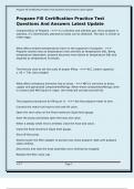 Propane Fill Certification Practice Test Questions And Answers Latest Update