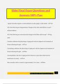 Elder Final Exam Questions and Answers 100&percnt; Pass