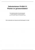 Oefententamen BA-113&colon; Planten en geneesmiddelen &lpar;incl antw&rpar;