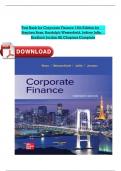 Test Bank for Corporate Finance 13th Edition By Stephen Ross&comma; Randolph Westerfield&comma; Jeffrey Jaffe&comma; Bradford Jordan