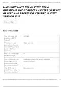 MACHINIST MATE EXAM LATEST EXAM QUESTIONS AND CORRECT ANSWERS &lpar;ALREADY GRADED A&plus;&rpar; &vert; PROFESSOR VERIFIED &vert; LATEST VERSION 2025