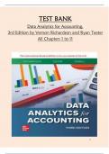 TEST BANK  Data Analytics for Accounting&comma; 3rd Edition by Vernon Richardson and Ryan Teeter All Chapters 1 to 11 VERIFIED
