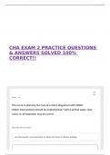CHA EXAM 2 PRACTICE QUESTIONS & ANSWERS SOLVED 100&percnt; CORRECT&excl;&excl; 