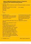 Week 10 BSN 346 Substance Misuse in Pregnancy questions well answered already passed