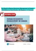 Test Bank - Human Resources Management in Canada&comma; 15th Edition by Gary Dessler&comma; Chapter 1-17 &vert; All Chapters with Answers and Rationales &vert; LATEST&period;