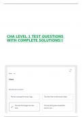 CHA LEVEL 1 TEST QUESTIONS WITH COMPLETE SOLUTIONS&excl;&excl;
