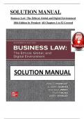 Solutions Manual for Business Law&colon; The Ethical&comma; Global and Digital Environment 18th Edition by &lpar;Prenkert&rpar;&comma; Chapter 1 - 52 > Download as Pdf File <
