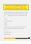 Medical Gas Certification pre-test Questions and Answers 100&percnt; Pass