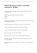 HWST 107 Exam 1&colon; Units 1-3 correctly answered A&plus; graded
