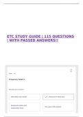ETC STUDY GUIDE &vert; 115 QUESTIONS &vert; WITH PASSED ANSWERS&excl;&excl;