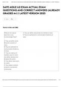 SAFE AGILE 6&period;0 EXAM ACTUAL EXAM QUESTIONS AND CORRECT ANSWERS &lpar;ALREADY GRADED A&plus;&rpar; &vert; LATEST VERSION 2025