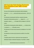 ACI Concrete Field Testing Technician Exam Questions with 100&percnt; Correct  Answers