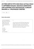 ATI PEDS 2019 B WITH NGN EXAM ACTUAL EXAM &vert; 2 DIFFERENT EXAMS &vert; 120 EXAM QUESTIONS AND ANSWERS WITH RATIONALES &vert; ALREADY GRADED A&plus; &vert; PROFESSOR VERIFIED