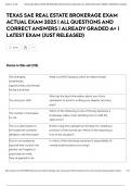 TEXAS SAE REAL ESTATE BROKERAGE EXAM ACTUAL EXAM 2025  &vert; ALL QUESTIONS AND CORRECT ANSWERS &vert; ALREADY GRADED A&plus; &vert; LATEST EXAM &lpar;JUST RELEASED&rpar;