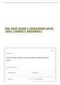MIS 302F EXAM 1 QUESTIONS WITH 100&percnt; CORRECT ANSWERS&excl;&excl; 