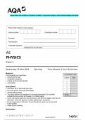 2024 AQA AS-LEVEL PHYSICS Question Paper with Detailed Mark Scheme