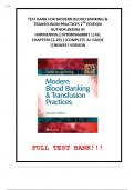 Test Bank for Modern Blood Banking & Transfusion Practices 7th Edition Author&colon; Denise M&period; Harmening&vert; 9780803668881&vert; All Chapters 1-29&vert; LATEST VERSION &lpar;2025&rpar;