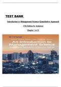 Test Bank for an Introduction to Management Science Quantitative Approach 15th Edition &lpar;Cengage&rpar; by Anderson&comma; Sweeney all 21 Chapters Covered and verified ISBN&colon;9781337406529