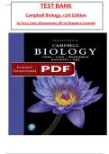 Test Bank - Campbell Biology&comma; 12th Edition By &lpar;Urry&sol; Cain&sol; Wasserman&sol; Min&rpar;&comma; All 1-56 Chapters Covered &comma;Latest Edition