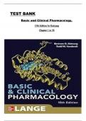 TEST BANK FOR Basic and Clinical Pharmacology 15th Edition by Bertram G&period; Katzung Chapters 1 - 66  Covered Complete ISBN&colon;9780071179683