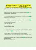 BIO-202 Exam &num;4 UPDATED ACTUAL  Exam Questions and CORRECT Answers