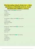 Elite Bartending School's Drink List 3 - Shots  and Shooters UPDATED ACTUAL Exam  Questions and CORRECT Answers
