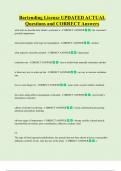 Bartending License UPDATED ACTUAL Questions and CORRECT Answers