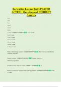 Bartending  Bundled Exam Questions and CORRECT Answers