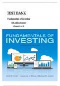 Test Bank Fundamentals Of Investing 13th Edition by Scott B&period; Smart Chapter 1 to 18 covered and verified complete 