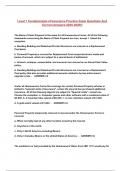 Level 1 Fundamentals of Insurance Practice Exam Questions And Correct Answers 2025-2026&excl;&excl;