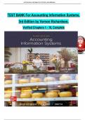 TEST BANK For Accounting Information Systems, 3rd Edition by Vernon Richardson, Verified Chapters 1 - 18, Complete Newest Version TEST BANK For Accounting Information Systems, 3rd Edition by Vernon Richardson, Verified Chapters 1 - 18, Complete Newest Ver