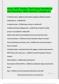 Army OCS Tactics Test Exam Questions  and Answers 100&percnt; Solved &vert; Graded A&plus;