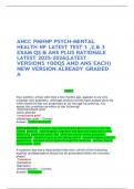 ANCC PMHNP PSYCH MENTAL HEALTH NP&lowbar;LATEST TEST VERSION 1&comma; 2 and 3 EXAM QUESTIONS AND ASWERS  PLUS RATIONALE LATEST 2025 NEWEST 