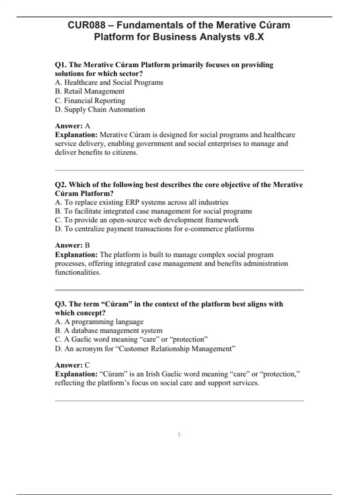 CUR088 – Fundamentals of the Merative Cúram Platform for Business ...