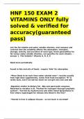 HNF 150 EXAM 2 VITAMINS ONLY fully solved & verified for accuracy&lpar;guaranteed pass&rpar;&period;