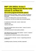HNF 150 &lpar;MSU&rpar; Exam 2 Learning Objectives Terms fully solved & verified for accuracy&lpar;guaranteed pass&rpar;