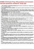 AHIMA CCS Exam Prep 108 questions and answers real test questions verified A&plus; study tips
