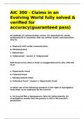 AIC 300 - Claims in an Evolving World fully solved & verified for accuracy&lpar;guaranteed pass&rpar;&period;