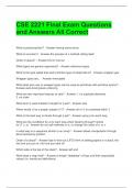 CSE 2221 Final Exam Questions and Answers All Correct 