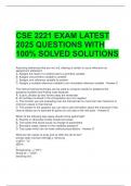 CSE 2221 EXAM LATEST 2025 QUESTIONS WITH 100&percnt; SOLVED SOLUTIONS 