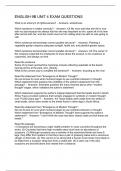 ENGLISH 9B UNIT 4 EXAM QUESTIONS