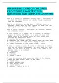 ATI NURSING CARE OF CHILDREN PROCTORED EXAM TEST 2024 QUESTIONS AND COMPLETE ANSWERS