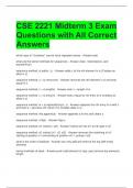 CSE 2221 Midterm 3 Exam Questions with All Correct Answers 
